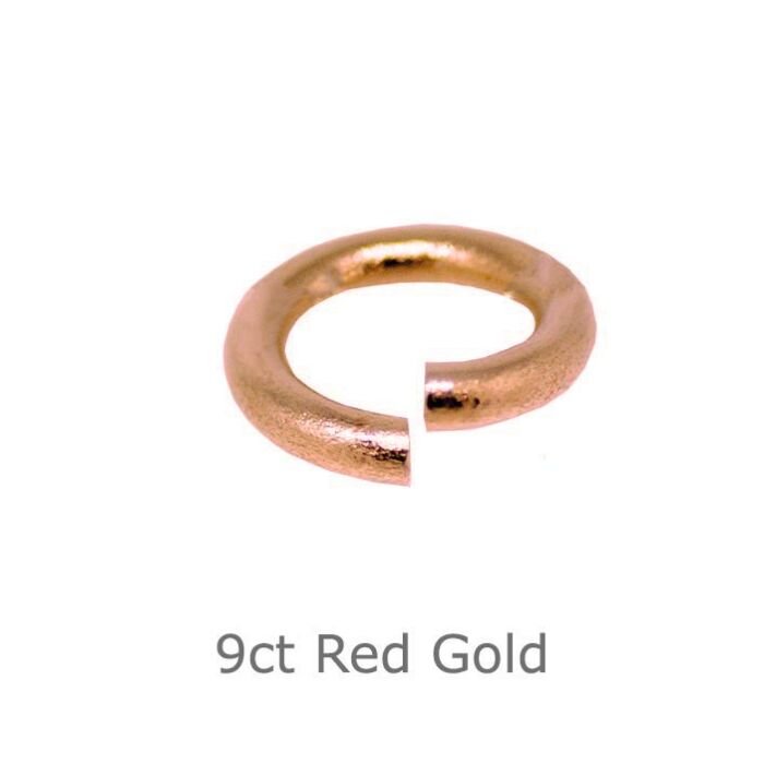 9ct red gold open round jump ring 4mm