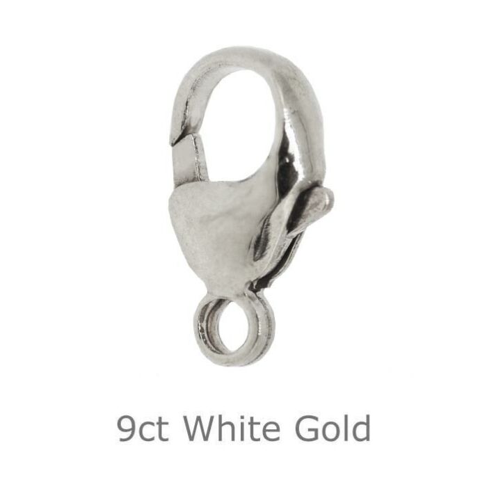 9ct White Gold Carabiners Catches 13mm