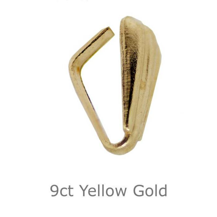 9ct yellow gold pendant fluted bail 6.7mm