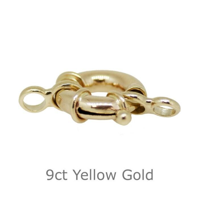 9ct yellow gold jumbo bolt ring clasp 14.00mm