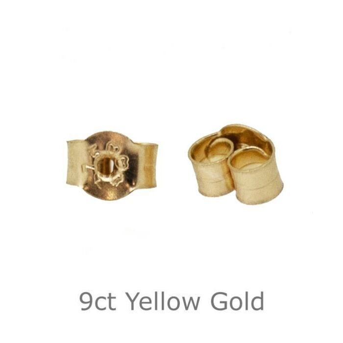9CT YELLOW GOLD SMO BUTTERFLY EARRING BACK SCROLLS PAIR OF SMALL SCROLLS-  5.1 x 4 x 3mm