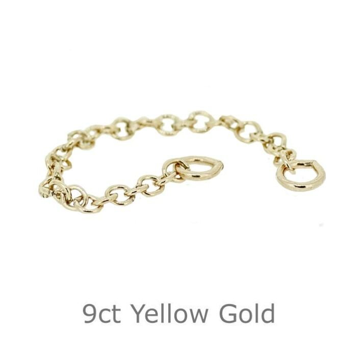 9ct Yellow Gold Bracelet safety chain 60mm