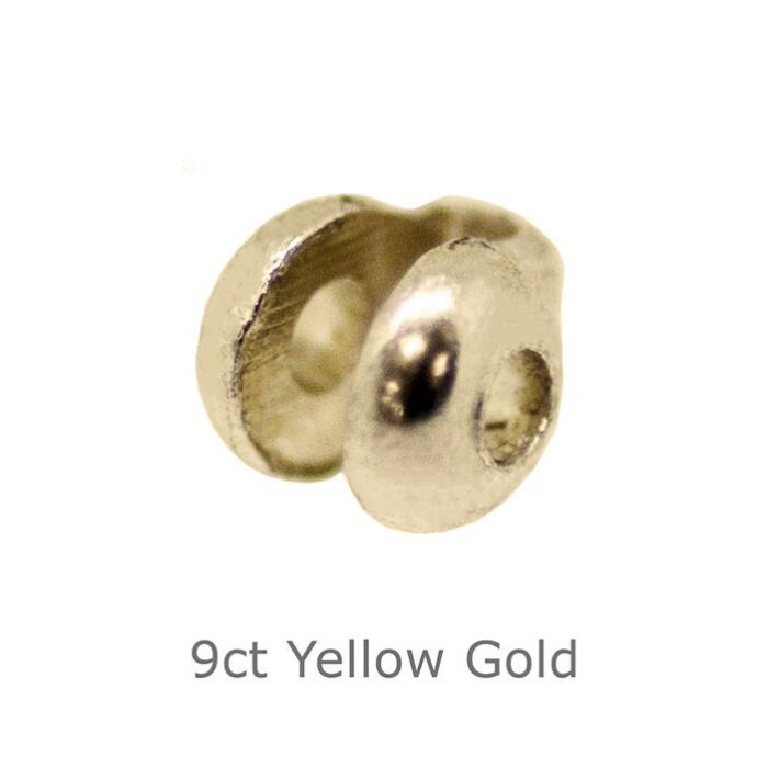 9CT YELLOW GOLD BROOCH JOINT BALL BROOCH FITTINGS MEDIUM SIZE 3.73mm x 3.03mm