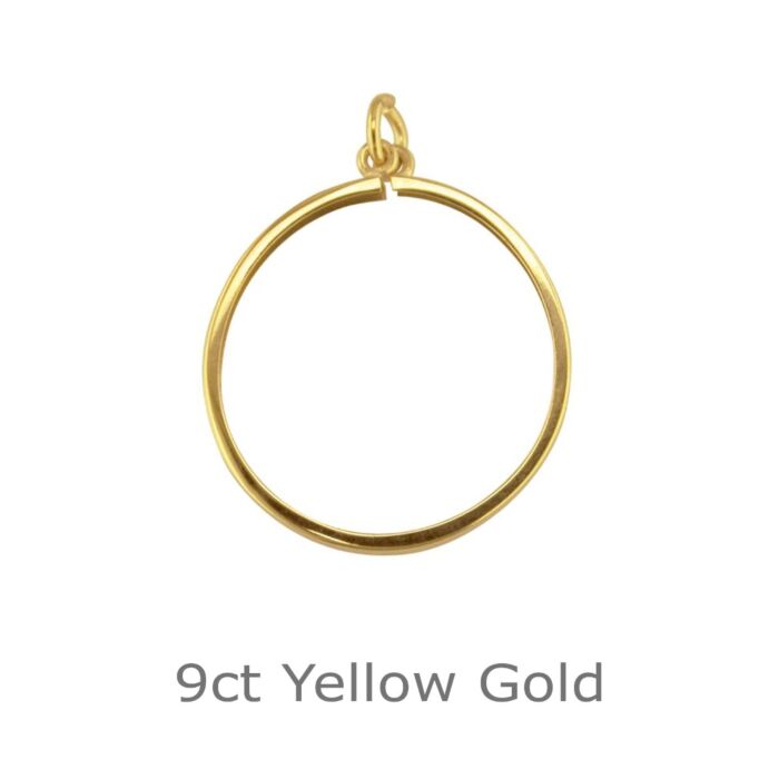 9ct Yellow gold Full Sovereign Highly polished Plain Pendant Mount