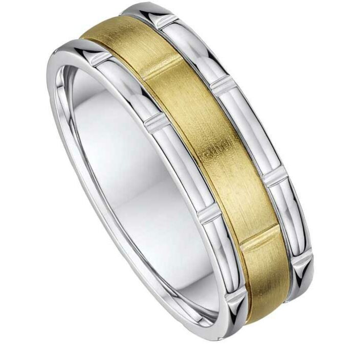 7mm Two Tone Gold Wedding Ring |416A06G  1599