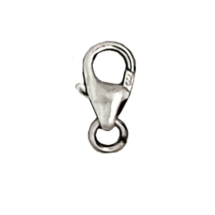 18ct White Gold 8mm Carabiner catch with jump ring