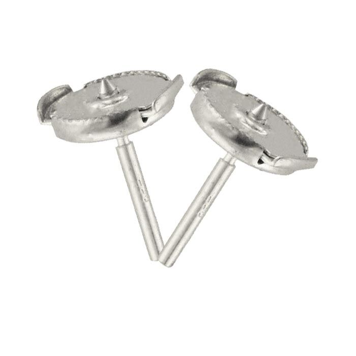 9CT WHITE GOLD ALPHA | GUARDIAN EARRING BACK FITTINGS 8.3mm SMOOTH EDGE