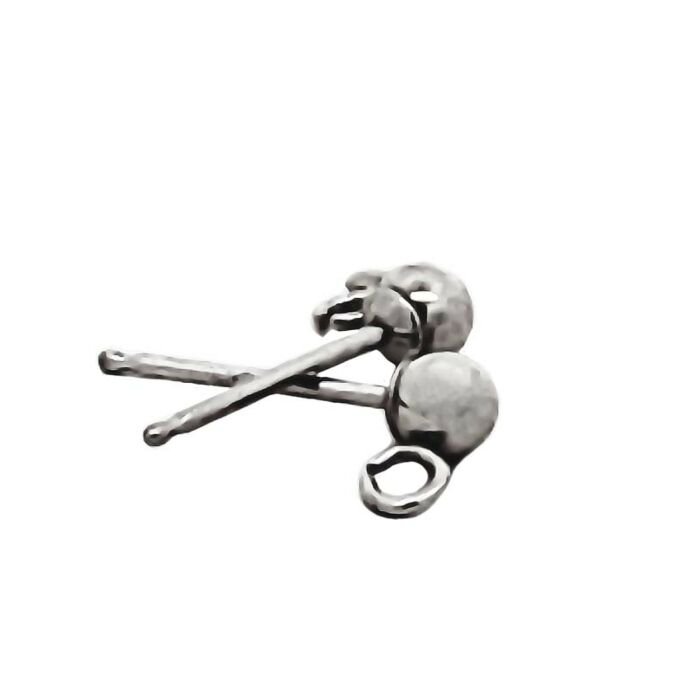 18ct White Gold Bead and Ring 3mm