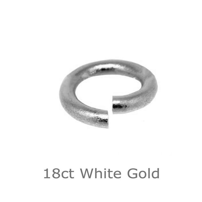 18ct White Gold open round jump ring 4mm