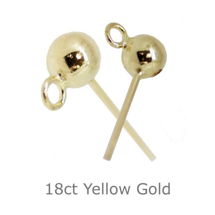 18ct yellow gold filled 4mm ball stud earring with open ring
