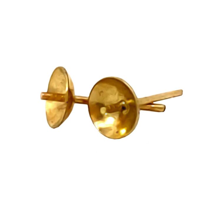 18ct yellow gold Earring Post with 6mm Cup and Peg