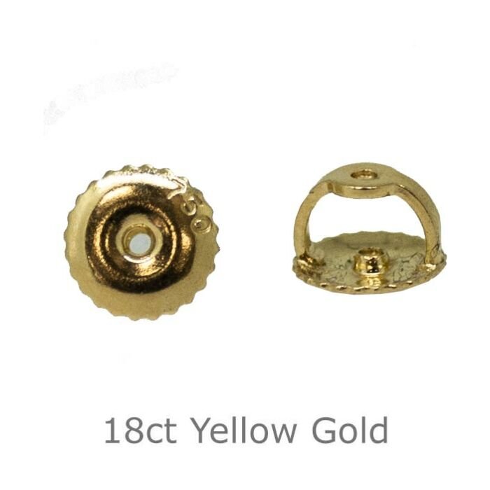 18ct YELLOW GOLD THREADED EARRING SCROLLS