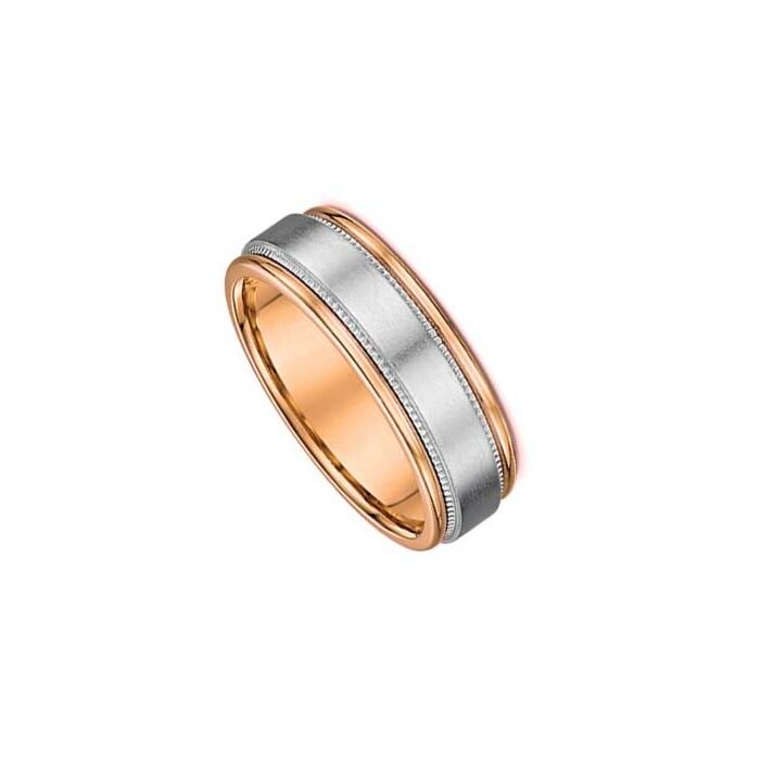 7mm Two Tone Gold Wedding Ring | 818A00