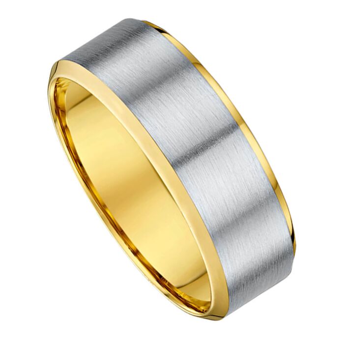 7mm Two Tone Gold Wedding Ring | 857A04