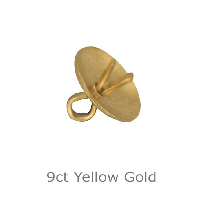 9ct yellow gold Pendant 2 prongs cup 4mm