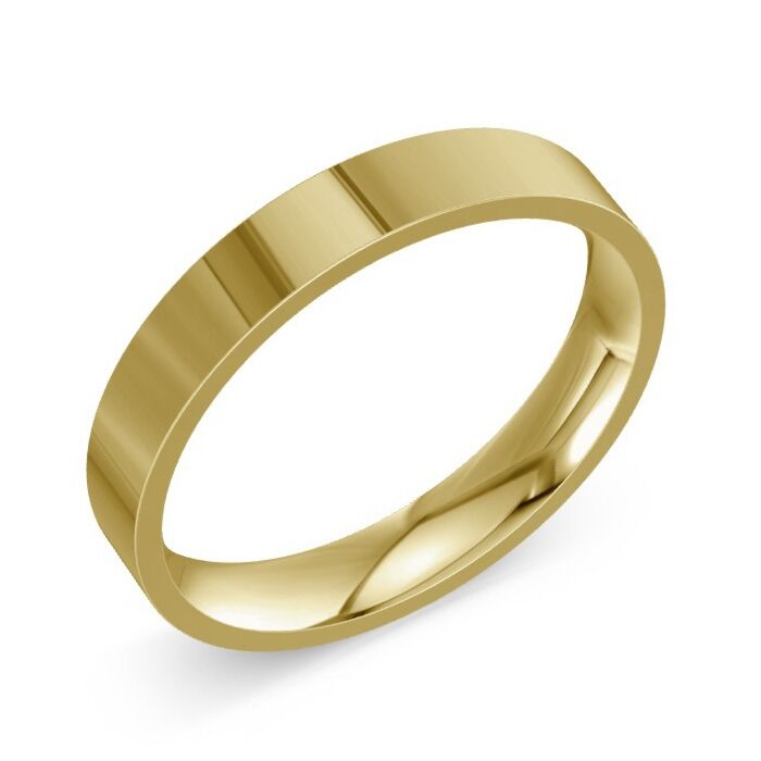 Flat Court 9ct Yellow Gold Wedding Rings