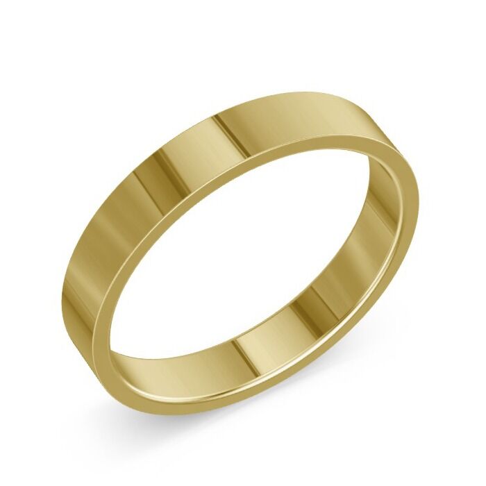 Flat shape 9ct Yellow Gold Wedding Rings