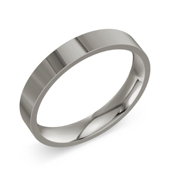 Flat Court 9ct White Gold Wedding Rings