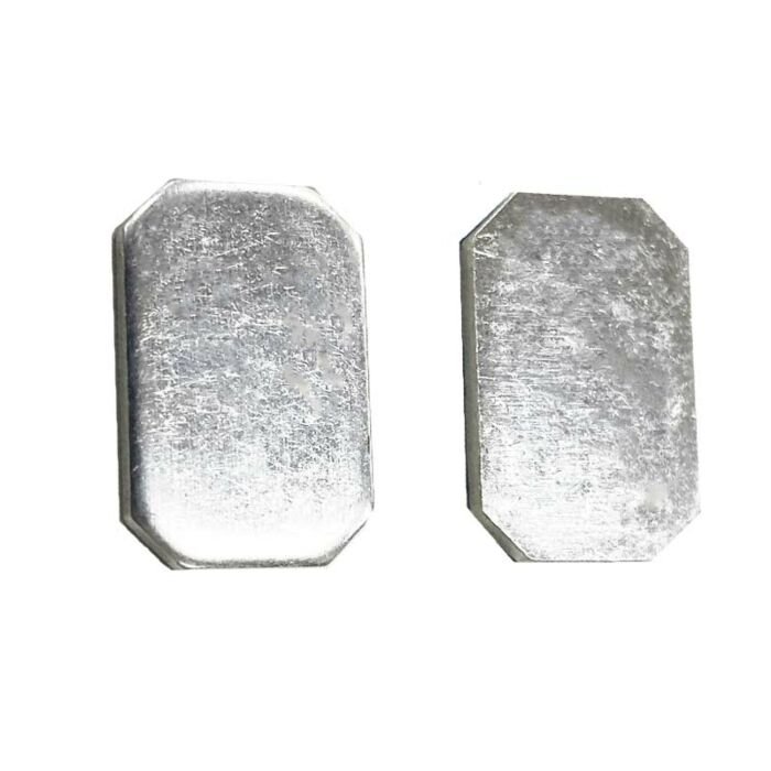SILVER RECTANGULAR CUT CORNERS BLANK STAMPED SHAPE