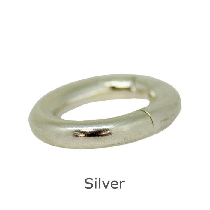 SILVER OVAL PUSH CLASP