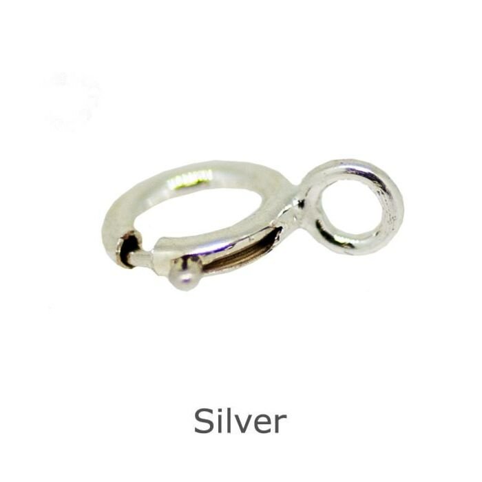 6mm silver bolt ring with 3.2mm closed jump ring