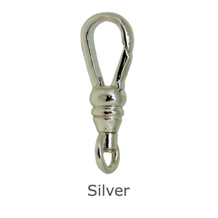 SILVER SWIVEL ALBERT CLASP | FIXED LOOP 17.00MM