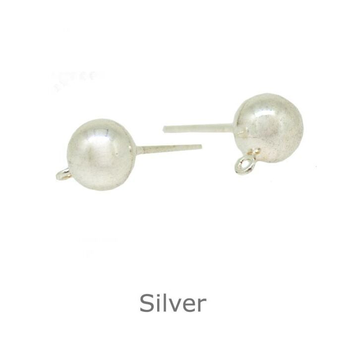 Silver 3mm bead and ring stud earrings
