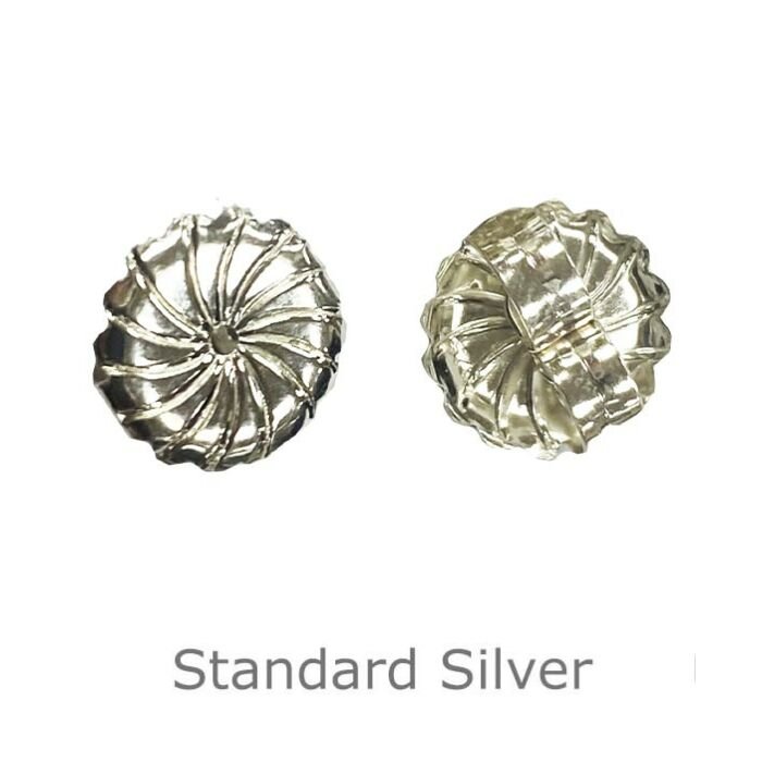 SILVER LARGE FLUTED EARRING SCROLLS 9x9x3.8mm