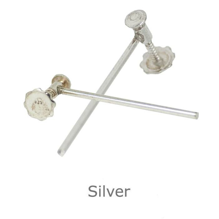 SILVER EARRING SCREW STRAIGHT