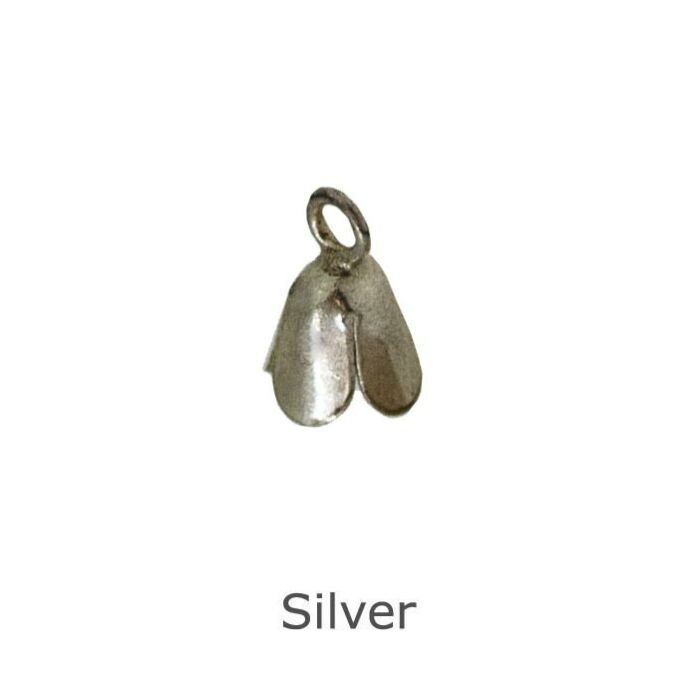 SILVER PENDANT SMALL TULIP CAP  6mm | SILVER PENDANT BAIL