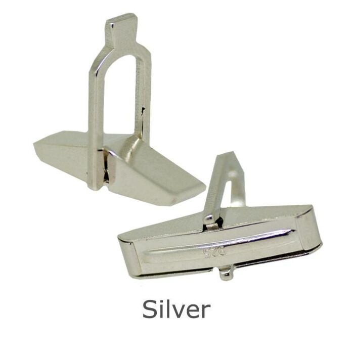 SILVER CUFFLINK SWIVEL TRIANGULAR, ASSEMBLED 16.50x16.60x3mm