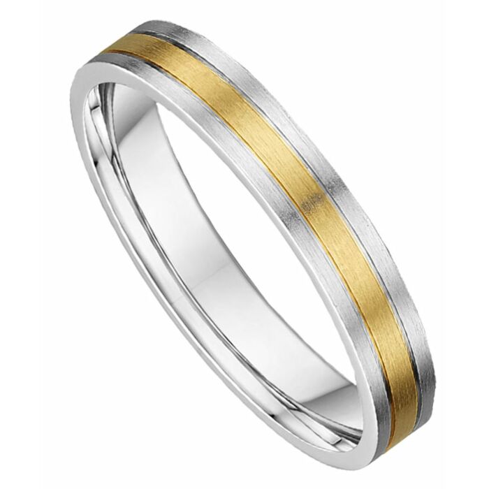 3mm Flat Court Medium Two Tone Plain Wedding Ring | C856A06G  5225 WFAM