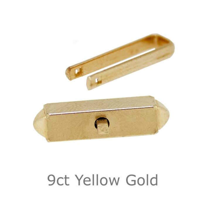 9CT YELLOW GOLD CUFFLINK SWIVEL SQUARE, UNASSEMBLED 16.54x17x3MM