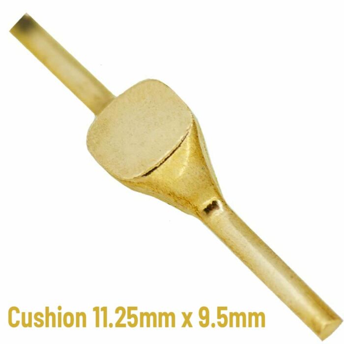 9ct Yellow Gold Cushion signet 11.25mm x  9.5mm | Unfinished signet stamping