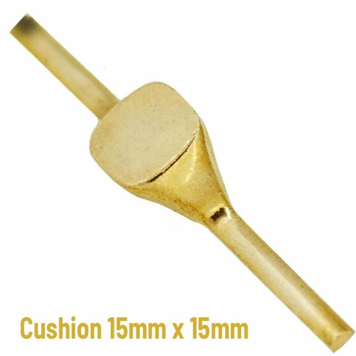 9ct Yellow Gold Cushion signet 15mm x  15mm | Unfinished signet stamping