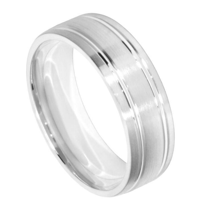 Wedding Ring Diamond CUT 15 OFF SET DOME CUT EDGES MATT FINISH