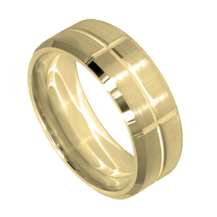 Wedding Ring Diamond CUT 20 U CUT CENTRE-HORIZONTAL SPACED U CUTS AROUND-BEVEL