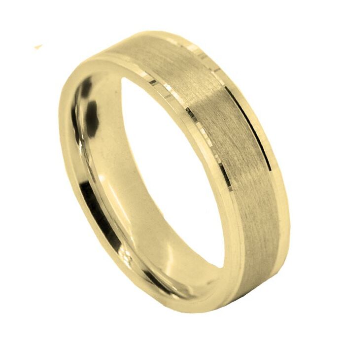 Wedding Ring Diamond CUT 21 GROOVE WITH STEPPED EDGE MATT FINISH