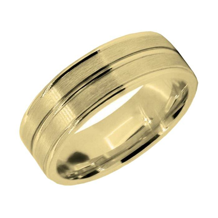Wedding Ring Diamond CUT 38 Triple dome pattern & Matt finish
