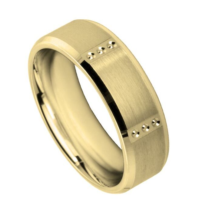 Wedding Ring Diamond CUT 59 PERIODIC FLAT & CIRCLE PATTERN AROUND RING BEVEL EDGE