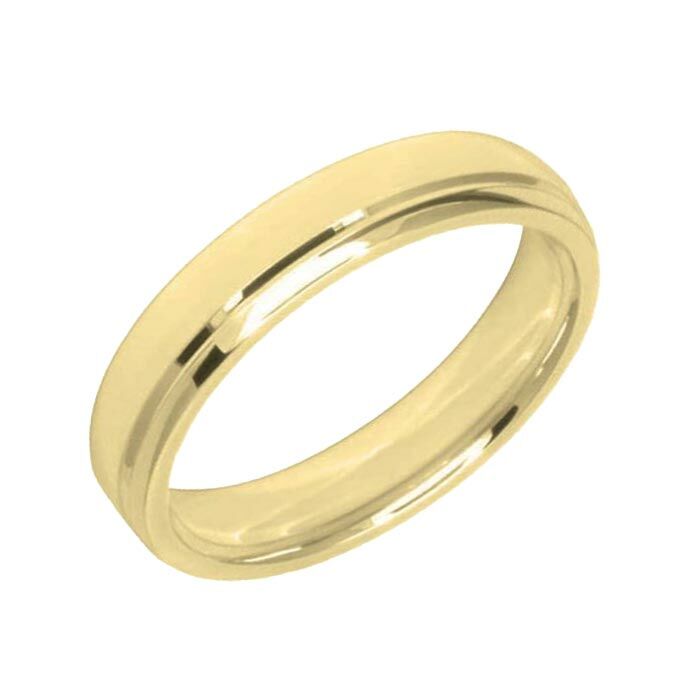 Wedding Ring Diamond CUT 8 Off set U grooved & Polish finish