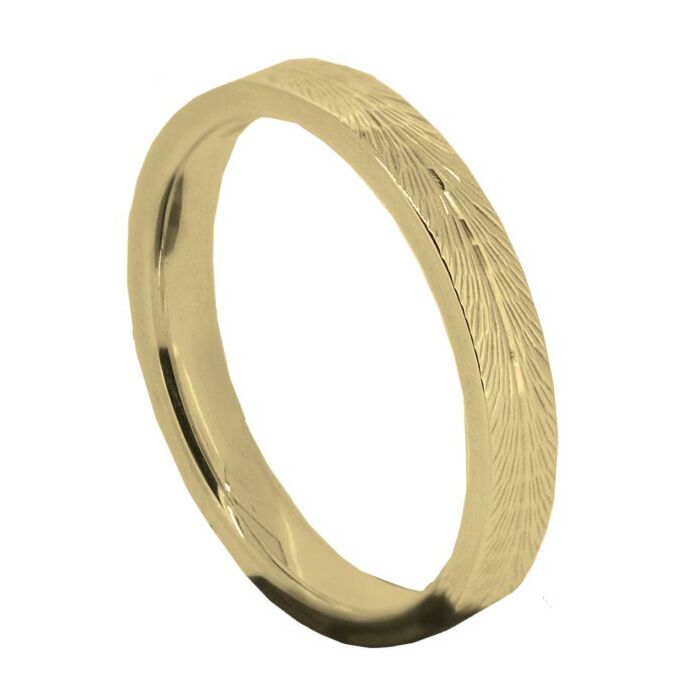 Wedding Ring Diamond CUT 9 FULL DIAMOND FEATHER CUT POLISH FINISH