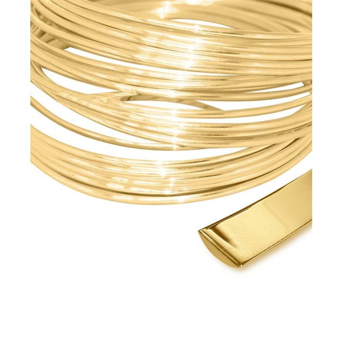 18ct Yellow Gold D SHAPE WIRE for jewellery