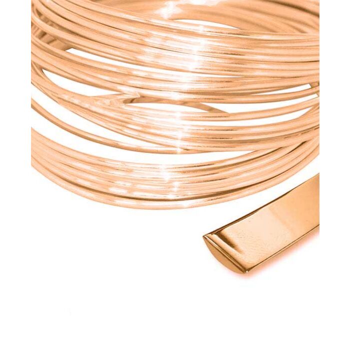 18ct red gold D Shape wire