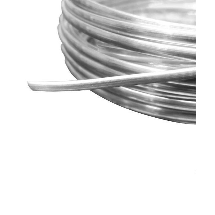 Silver D shape Wire 5.00 x 2.00 mm AgAIN Silver recycled from medical X-Ray film