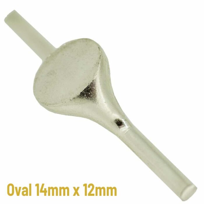 9ct White Gold Oval signet 14mm x 12mm | Unfinished signet stamping