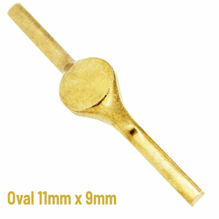 18ct Yellow Gold Oval signet 11mm x 9mm | Unfinished signet stamping