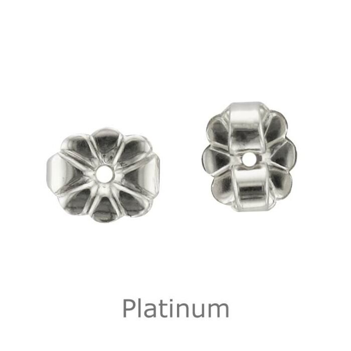 PLATINUM SCALLOPED EARRING SCROLLS
