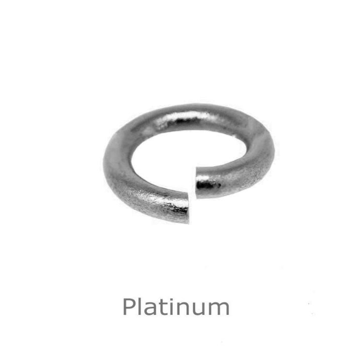 PLATINUM OPEN ROUND JUMP RINGS 4MM