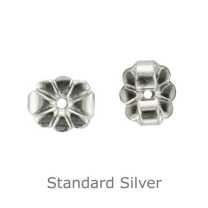 SILVER SCALLOPED EARRING SCROLLS